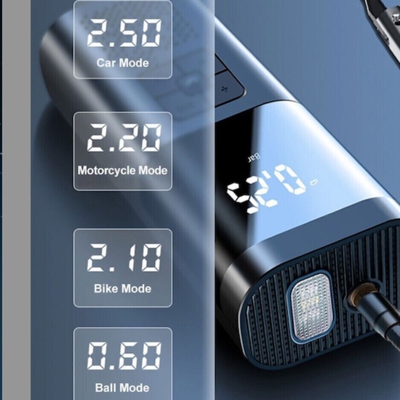 Digital Tire Inflator Portable Tire Compressor, Cordless Air Inflator LED Light - Picture 6 of 7